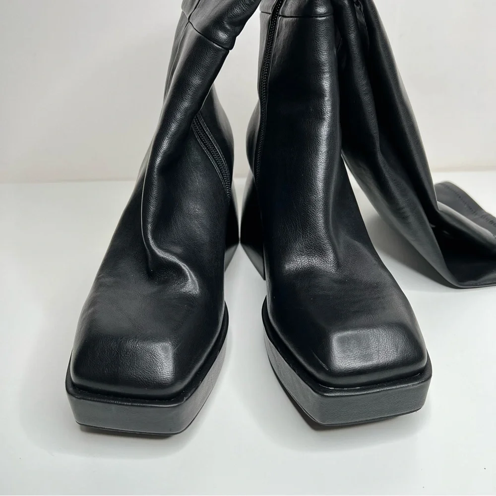 Jeffrey Campbell Black Over-the-Knee Platform Boots